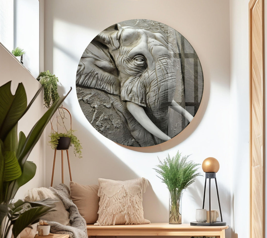 Elephant Stone Art Glass Wall Art art glass wall art, glass wall art pictures