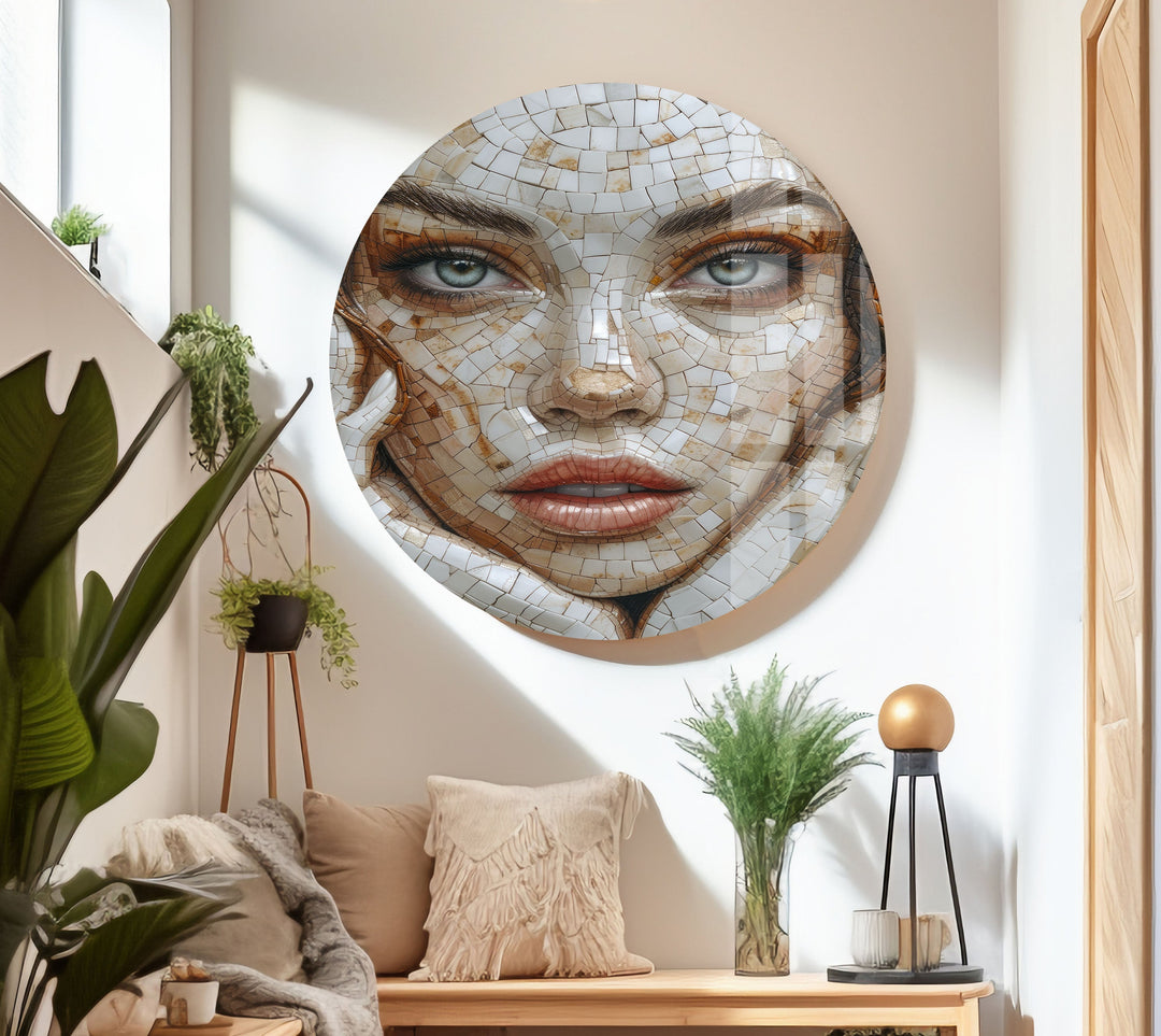 Mosaic Woman Art Glass Wall Art glass photo prints, glass picture prints
