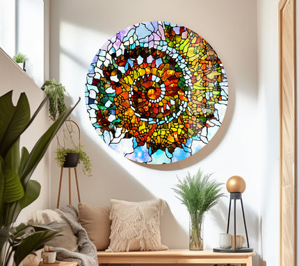Stained Colorful Textures Glass Wall Art