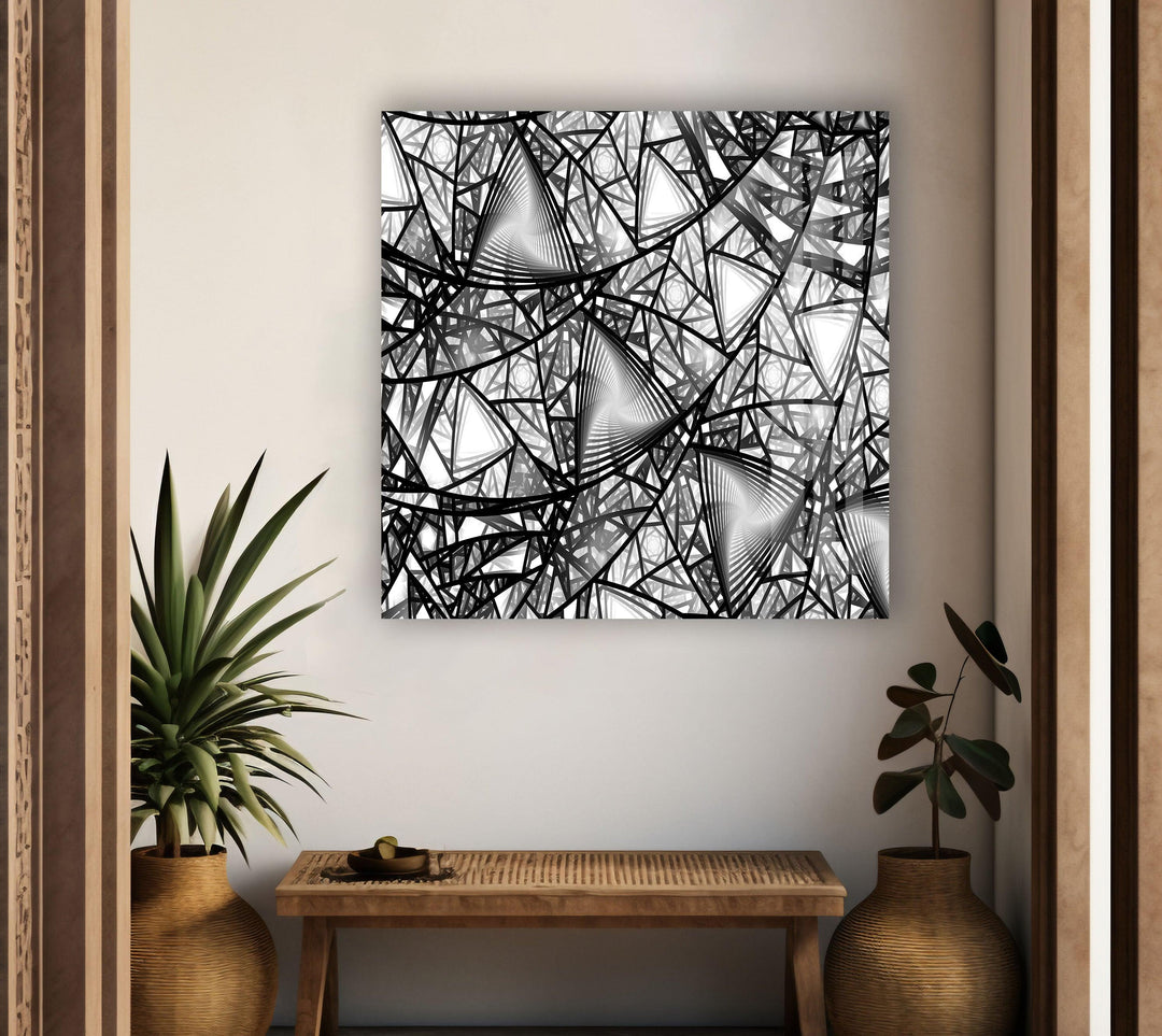 Gray Abstract Glass Wall Art print picture on glass, Tempered Glass Wall Art