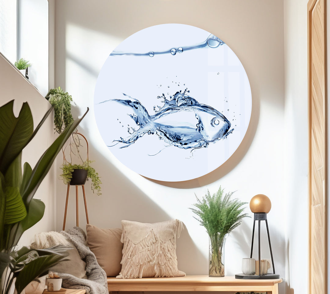 Fish Made of Water Glass Wall Art glass photo prints, glass picture prints