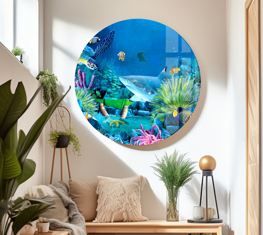 Tropical Aquarium Glass Wall Art large glass photo prints, glass wall photos