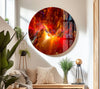 Abstract Colorful Space Nebula Glass Wall Art