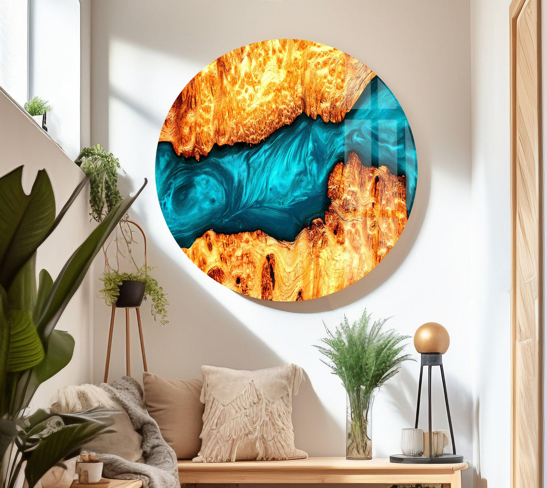 Epoxy Wall Decor Abstract Glass Wall Art print on glass, glass printed photos
