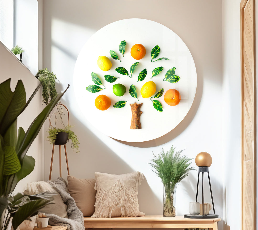 Citrus Fruits Glass Wall Art, Glass Printing Wall Art, Print photos on glass