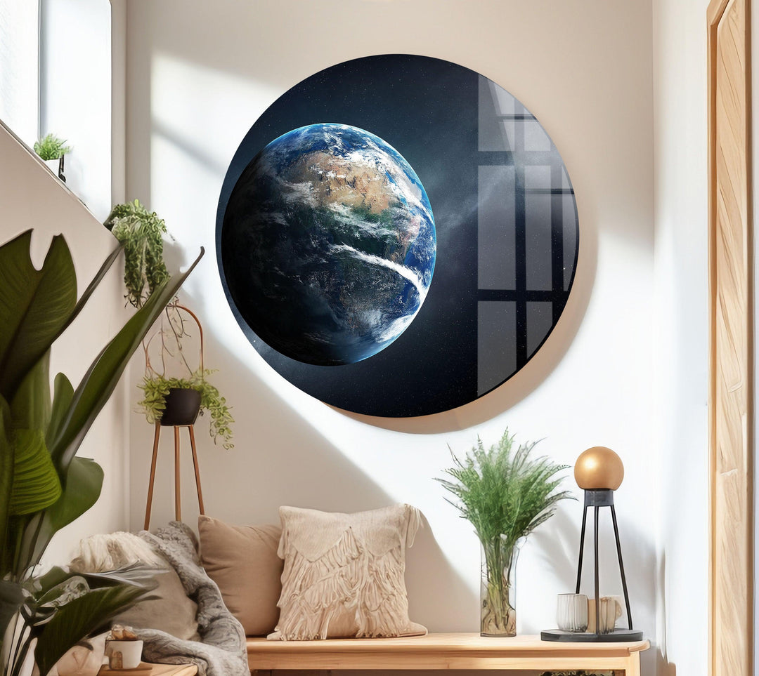 Earth Space Glass Wall Art, glass pictures for Wall, glass prints wall art