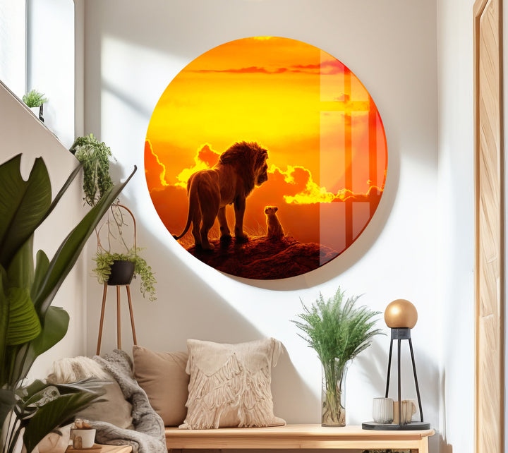 The Lion King Glass Wall Art photo print on glass, prints on glass wall art