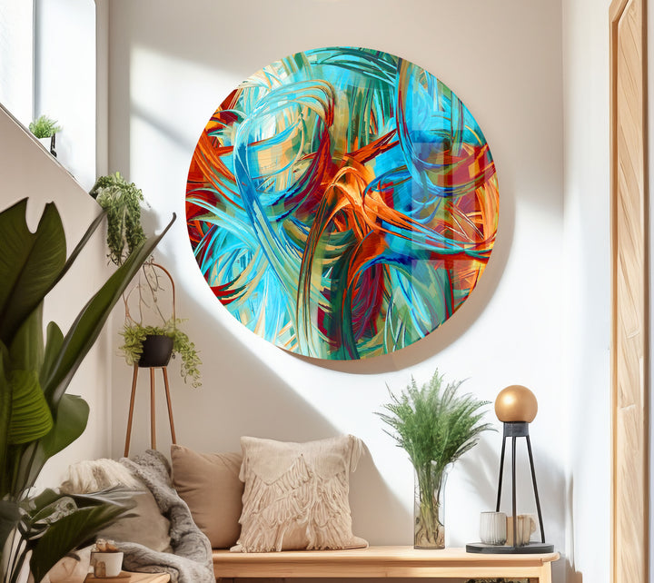 Brightly Blue Abstract Painting Glass Wall Art print on glass, glass printed photos
