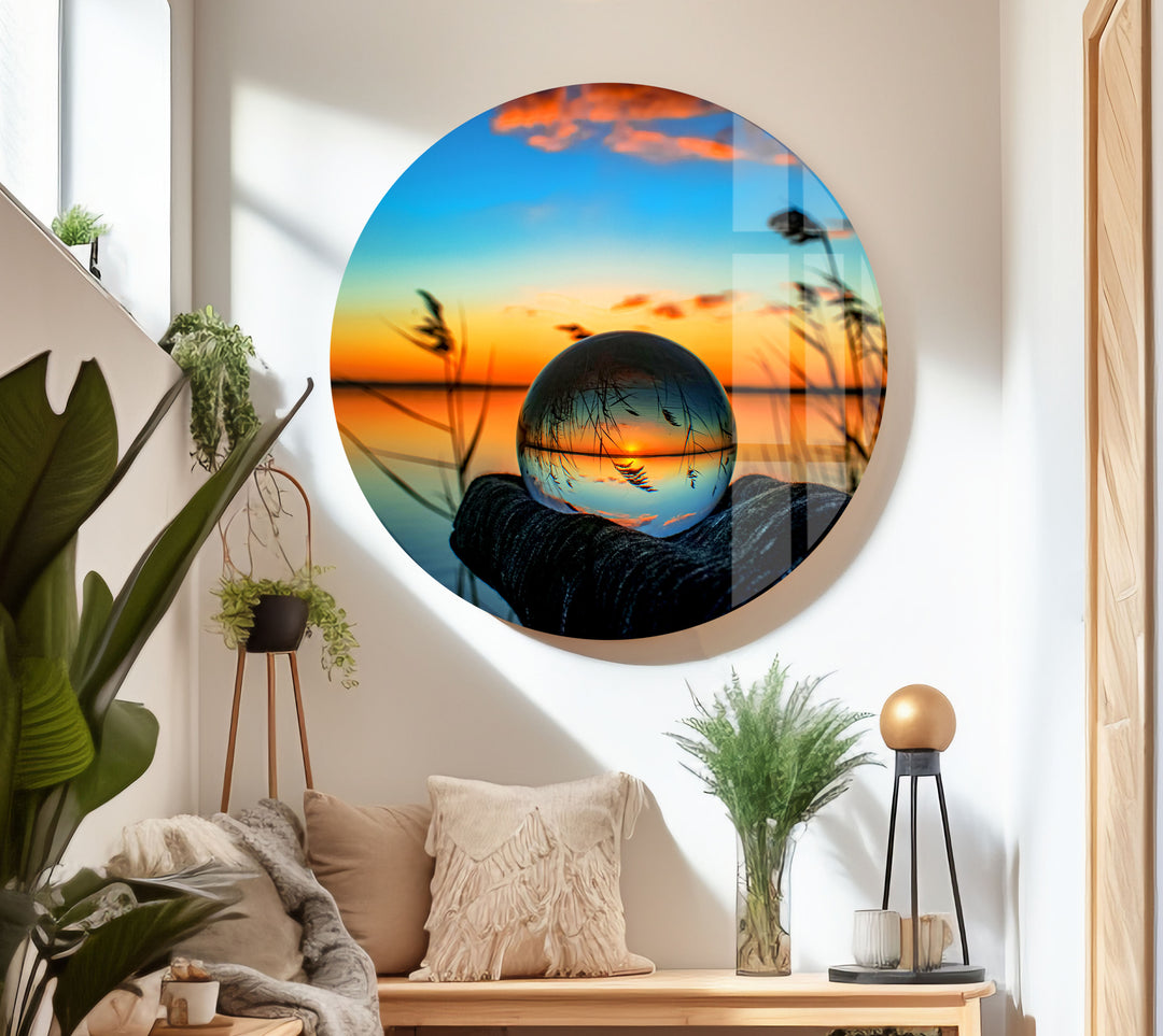 Sunset Ball Unsplash Glass Wall Art art glass wall art, glass wall art pictures