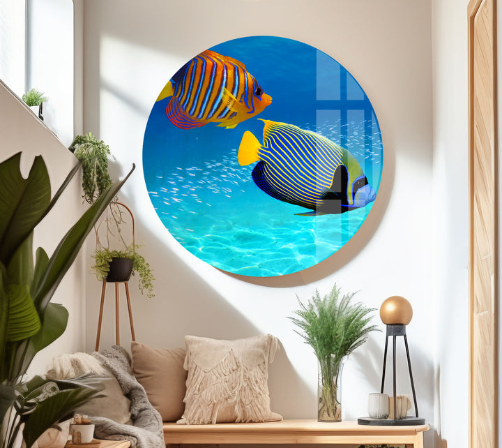 Underwater Fishes And Aquarium Glass Artwork Panels