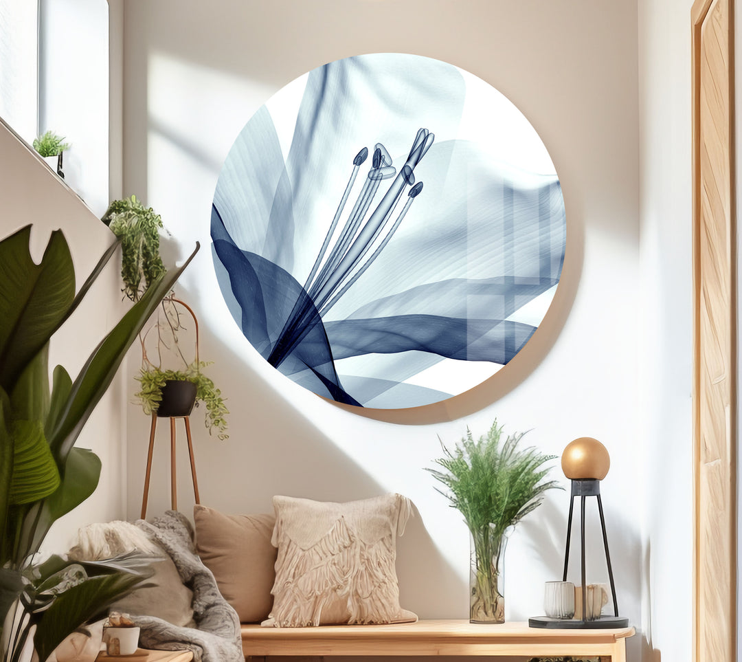 Xray Blue Flower Glass Wall Art, art glass wall art, glass wall art pictures