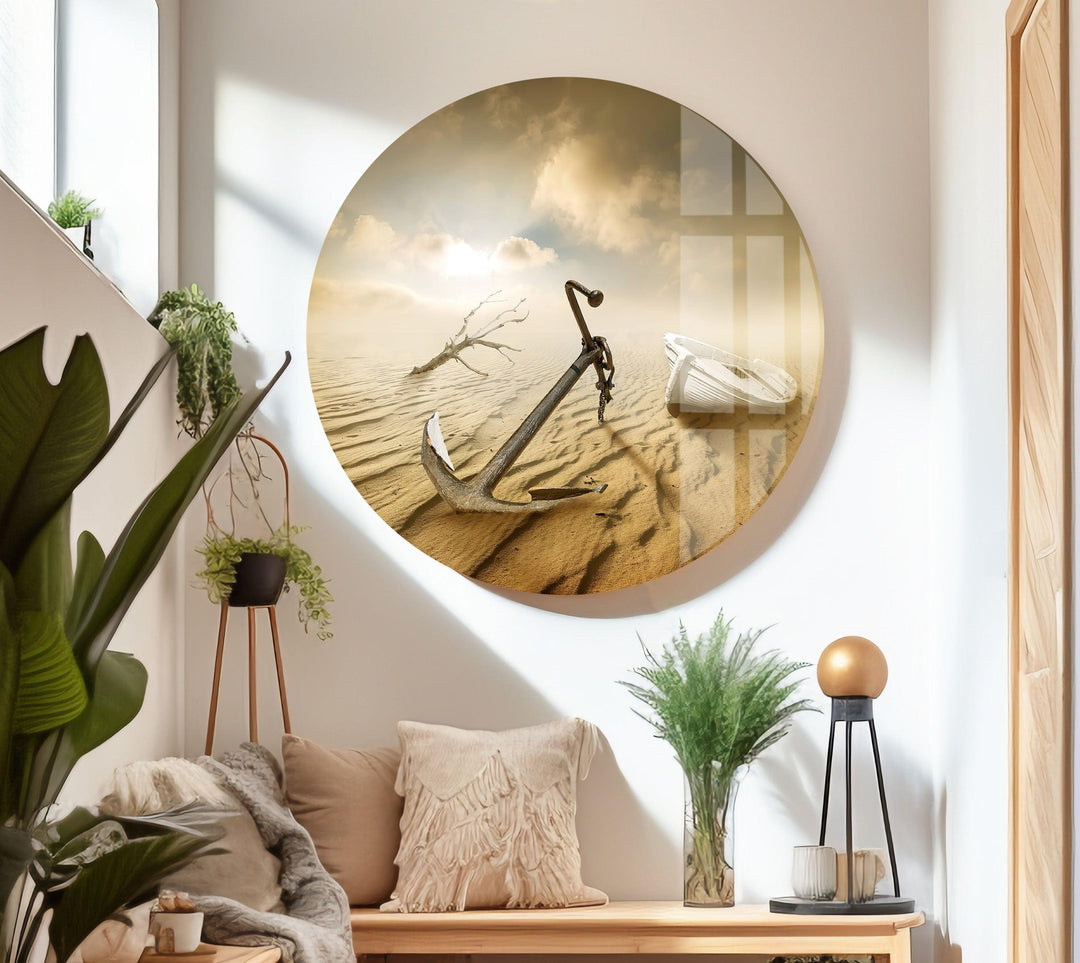 Sailboat Anchor Cool Glass Art & Wall Art