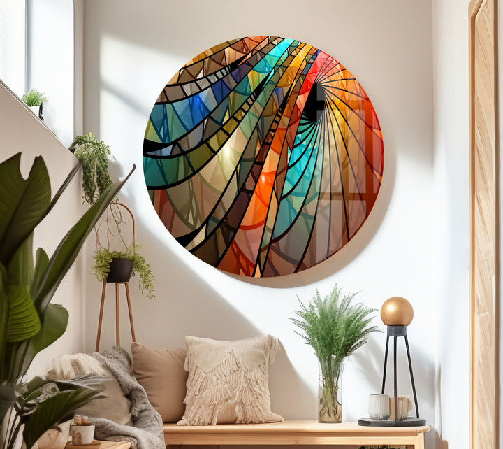 Colorful Spiral Stained Glass Wall Art glass photo prints, glass picture prints