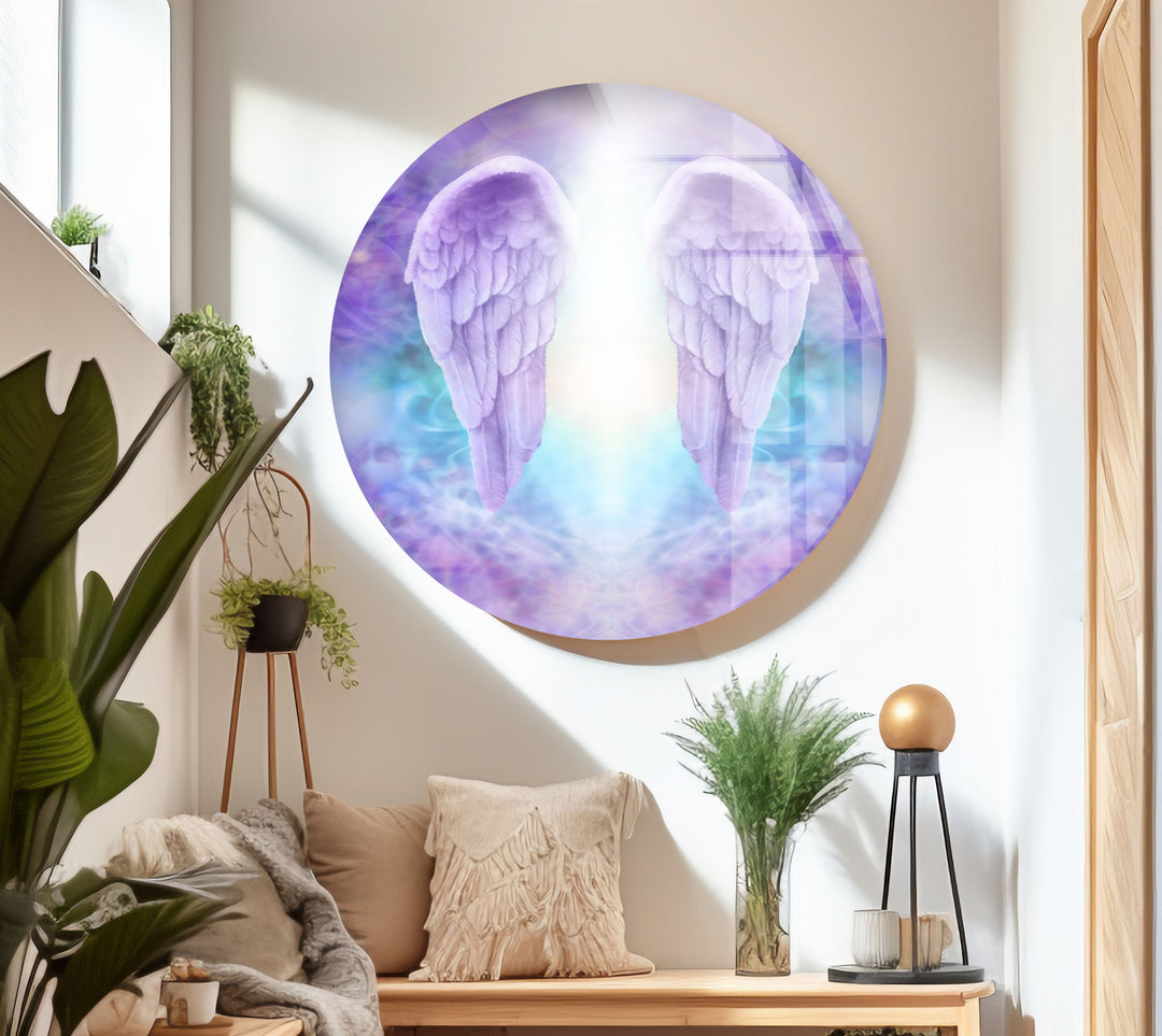 Purple Angel Wings Cool Art Prints & Glass Wall Artwork