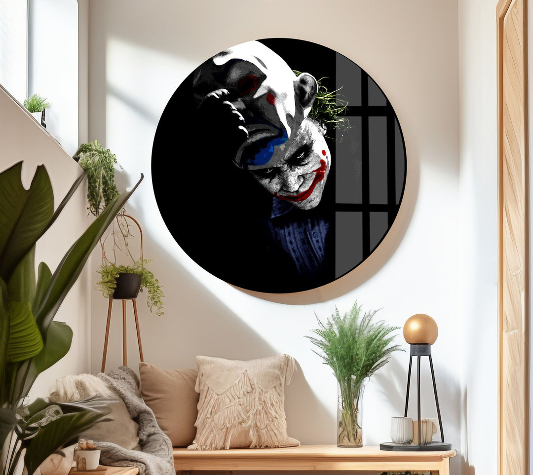 Dark Knight Joker Glass Wall Art picture on glass wall art, photos printed on glass
