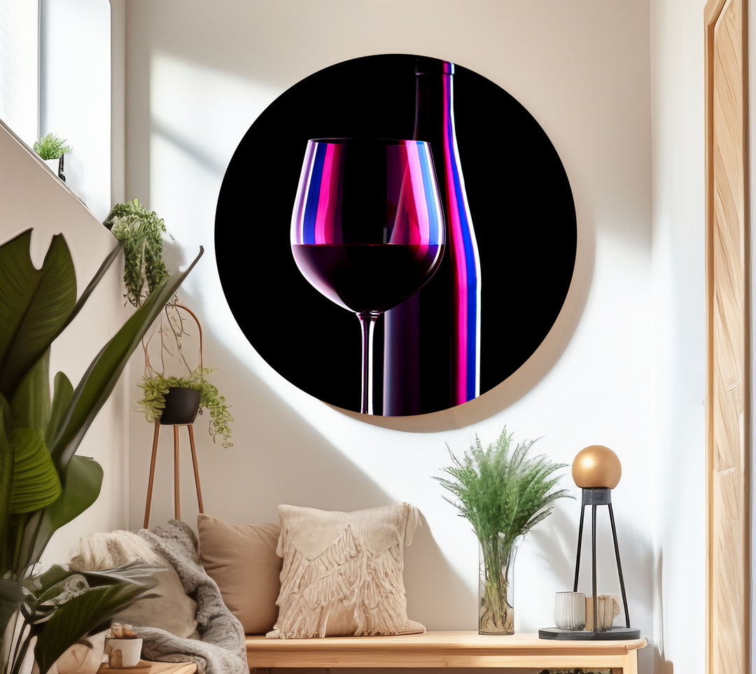 Red Wine Bottle Glass Wall Art, art glass wall art, glass wall art pictures