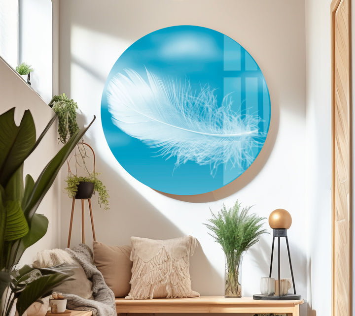 White Feather Glass Photo Prints & Cool Art Pieces