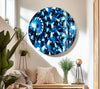 Blue Abstract Tempered Glass Wall Art