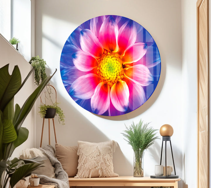 Colorful Chrysanthemum Flower Glass Wall Art, Glass Printing Wall Art, Print photos on glass