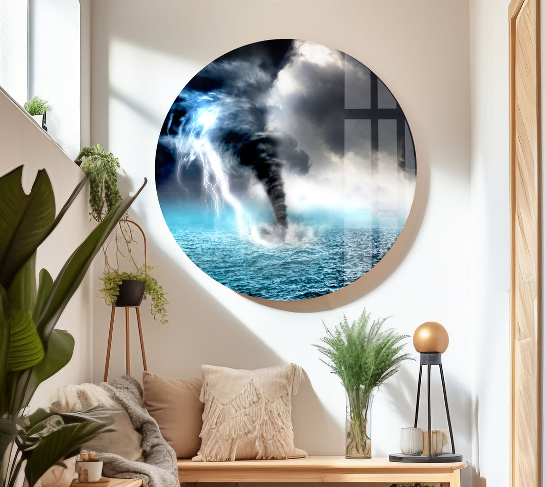 Lightning Storm On Sea Glass Wall Art art glass wall art, glass wall art pictures