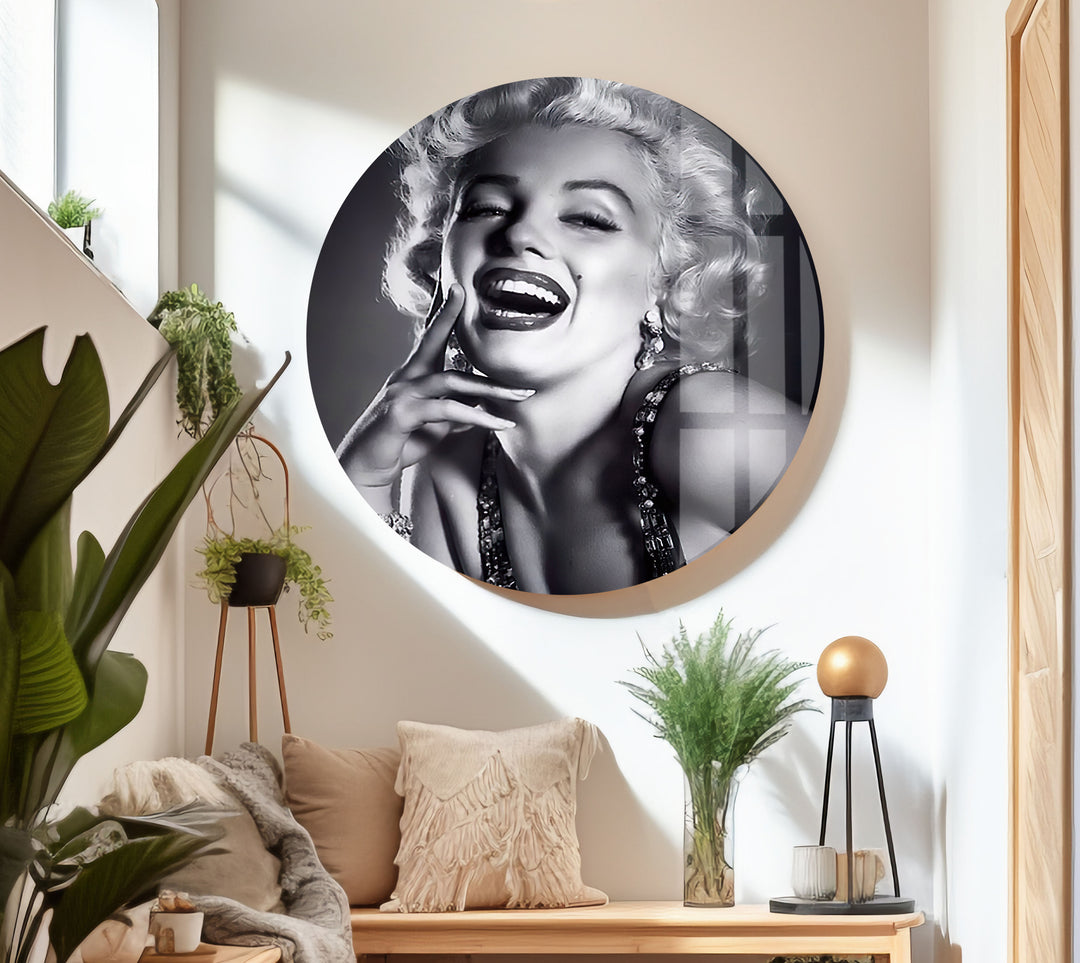 Marilyn Monroe Black & White Glass Wall Art large glass photo prints, glass wall photos
