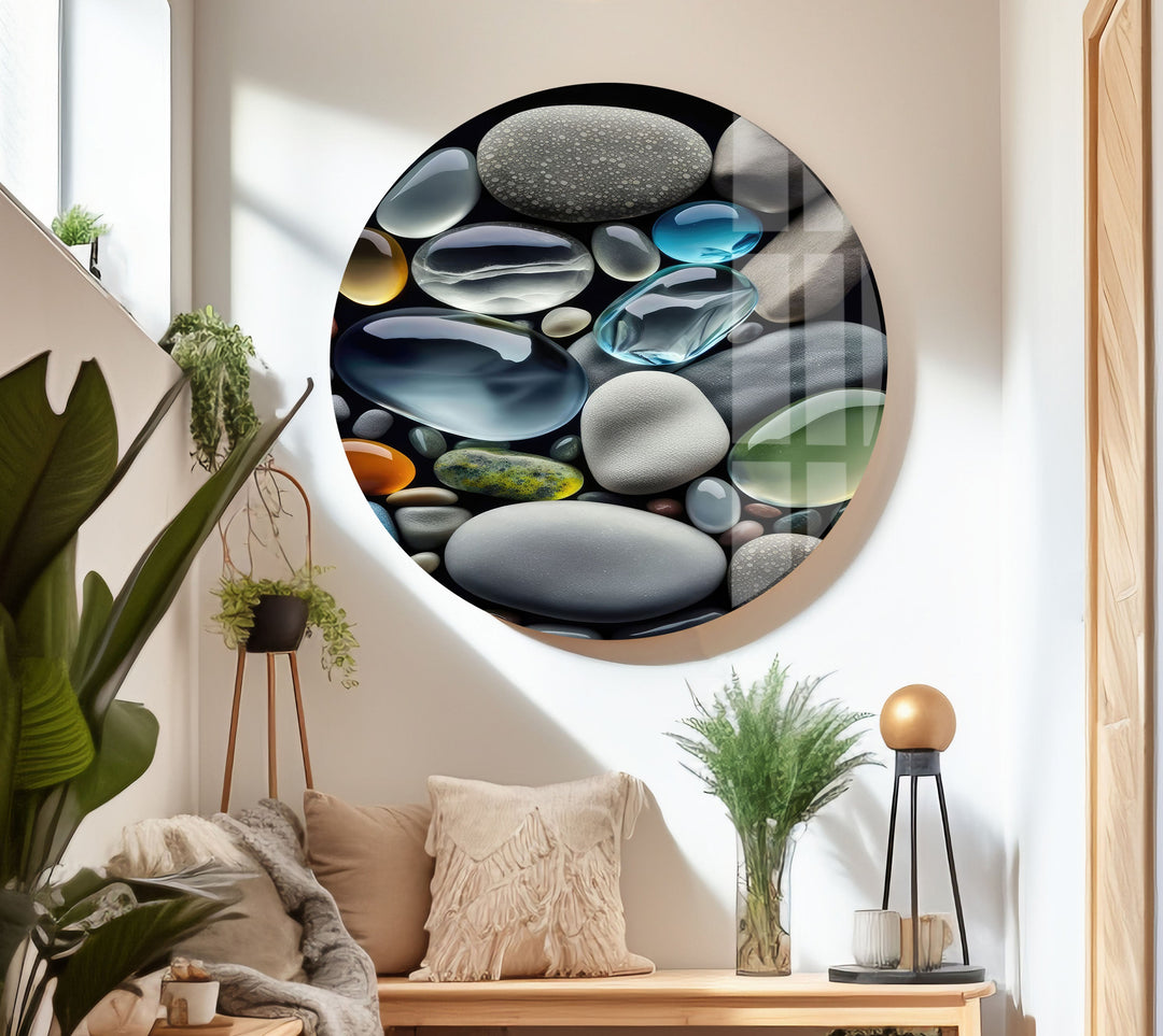 Transparent Coloured Stones Cool Glass Art & Glass Wall Pictures