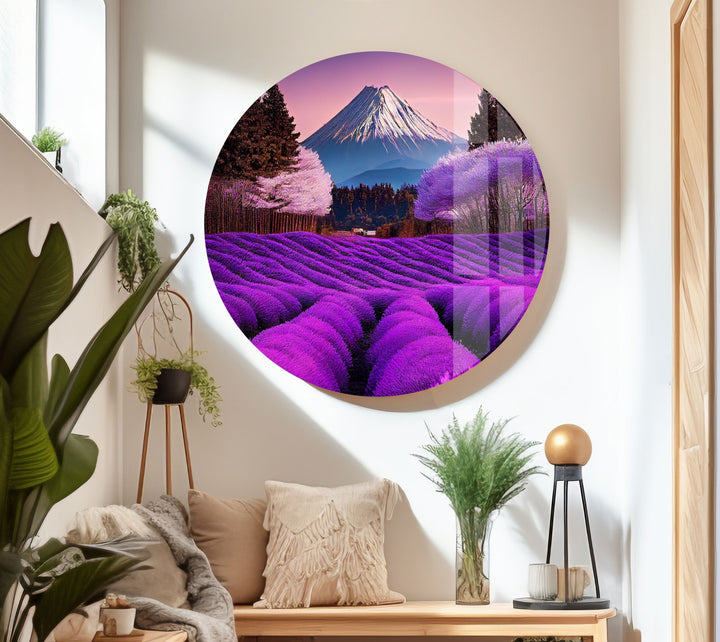 Lavender Fields in Bali Glass Wall Art large glass photo prints, glass wall photos