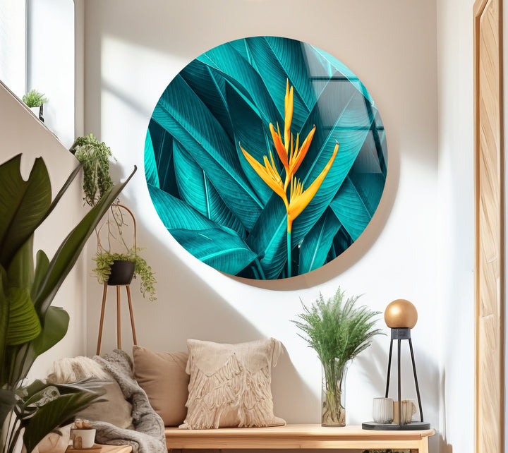 Bird Of Paradisel Flowers Glass Wall Art