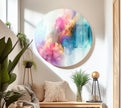 Pink Alcohol ink glass wall art