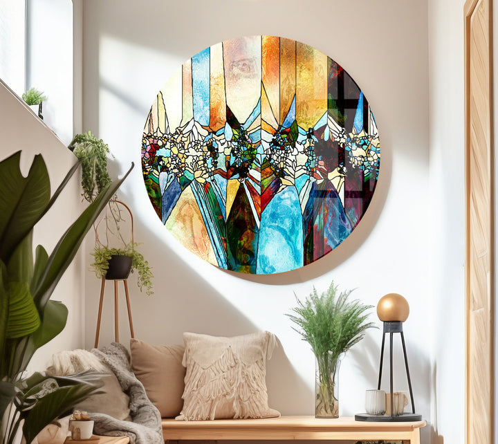 Fractal Abstract Colored Glass Wall Art glass pictures for Wall, glass prints wall art
