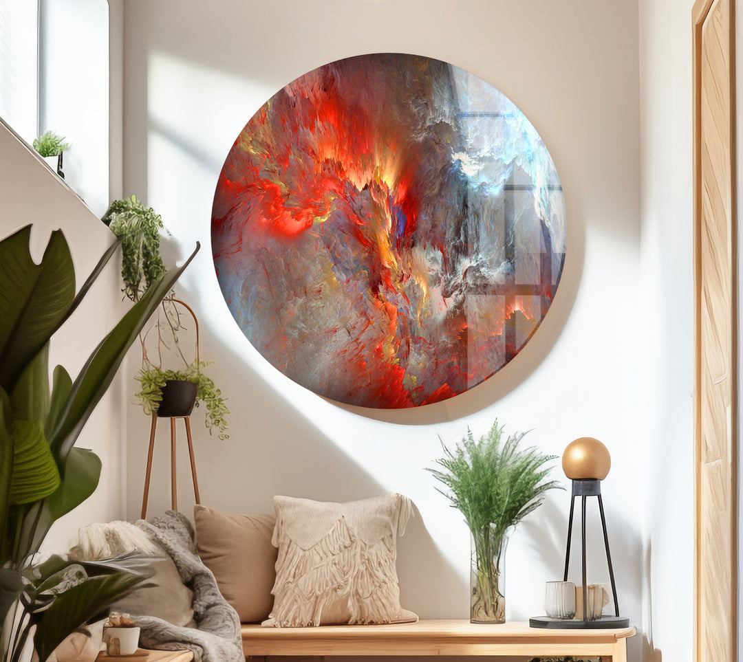 Red Abstract Tempered Glass Wall Art - MyPhotoStation