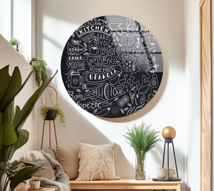 Written Chalkboard Glass Wall Art, glass photo prints, glass picture prints