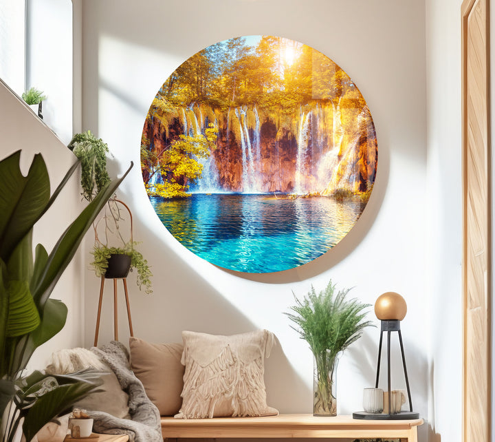 Plitvice Lakes Landscape Glass Wall Art picture on glass wall art, photos printed on glass