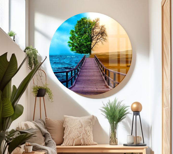 Desert & Ocean Tree Glass Wall Art glass photo prints, glass picture prints