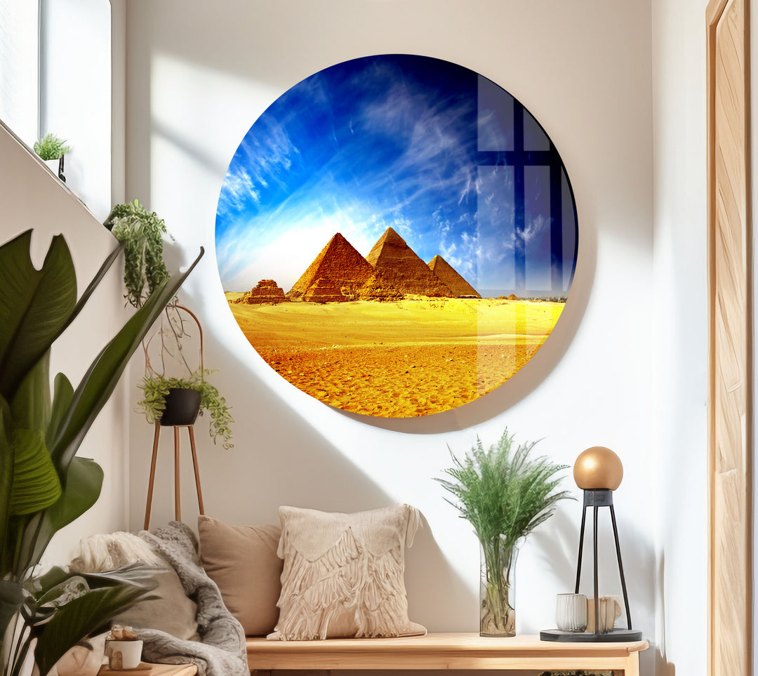 Giza Necropolis Glass Wall Art