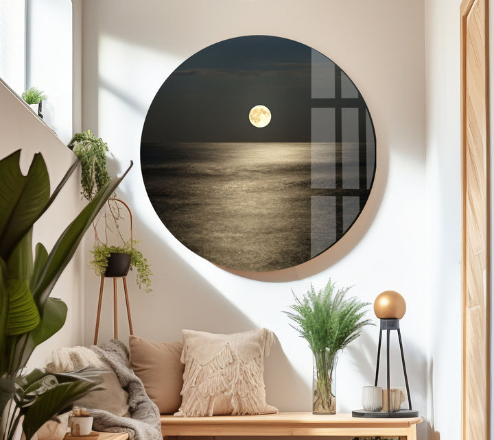 Full Moon Rising Glass Wall Art art glass wall art, glass wall art pictures