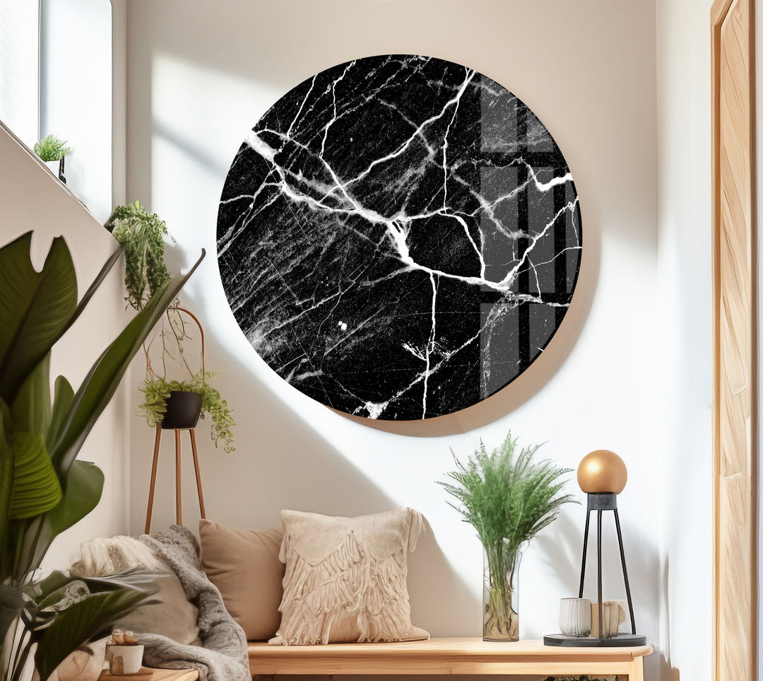 Black and White Marble Abstract Glass Wall Art custom glass photo prints, large glass prints