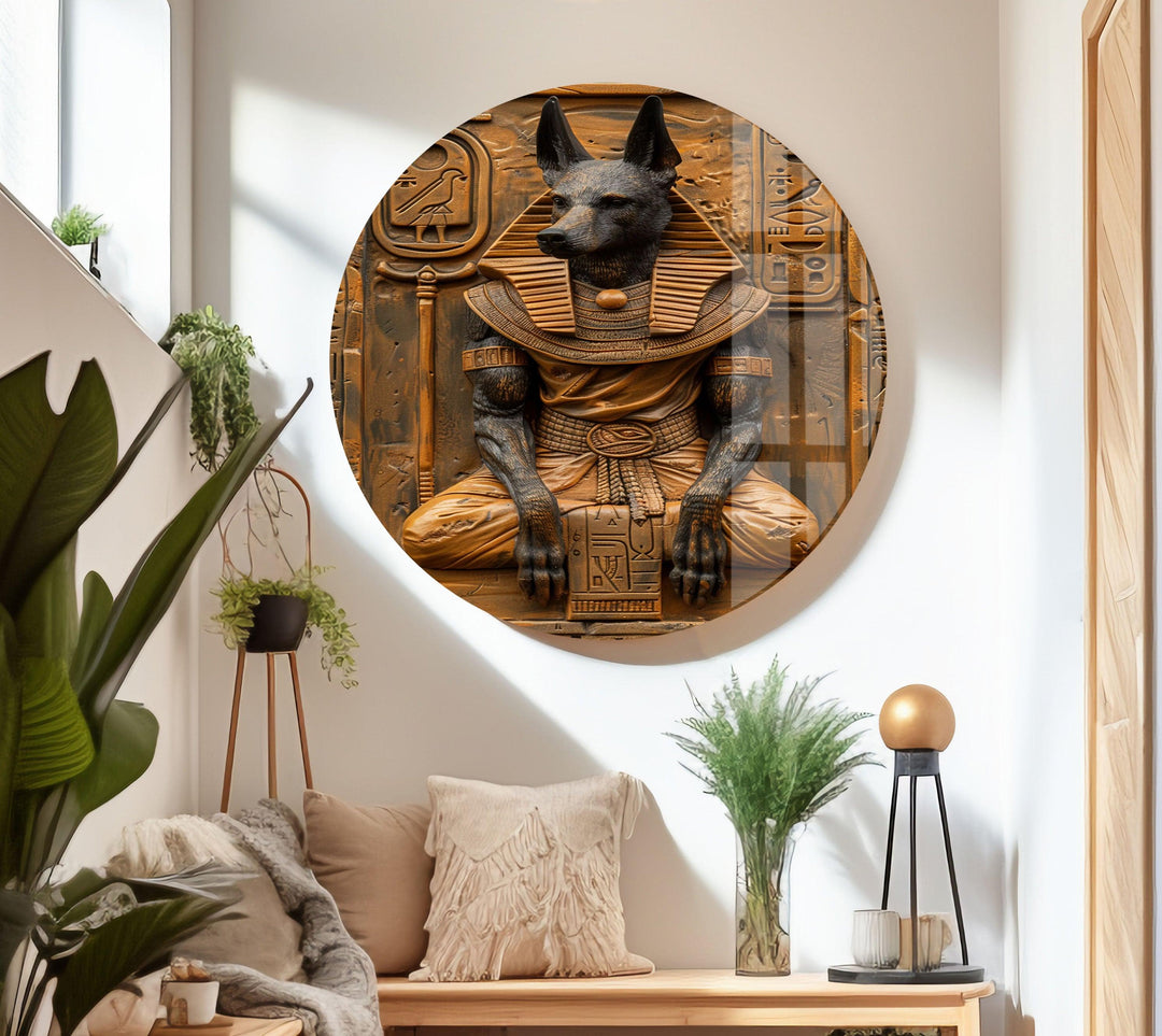 Ancient Egyptian Dog Glass Wall Art glass pictures for Wall, glass prints wall art
