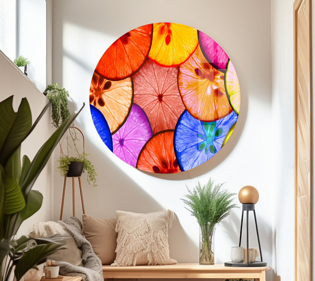 Colorful Lemon Glass Wall Art, stained glass wall art, stained glass wall decor