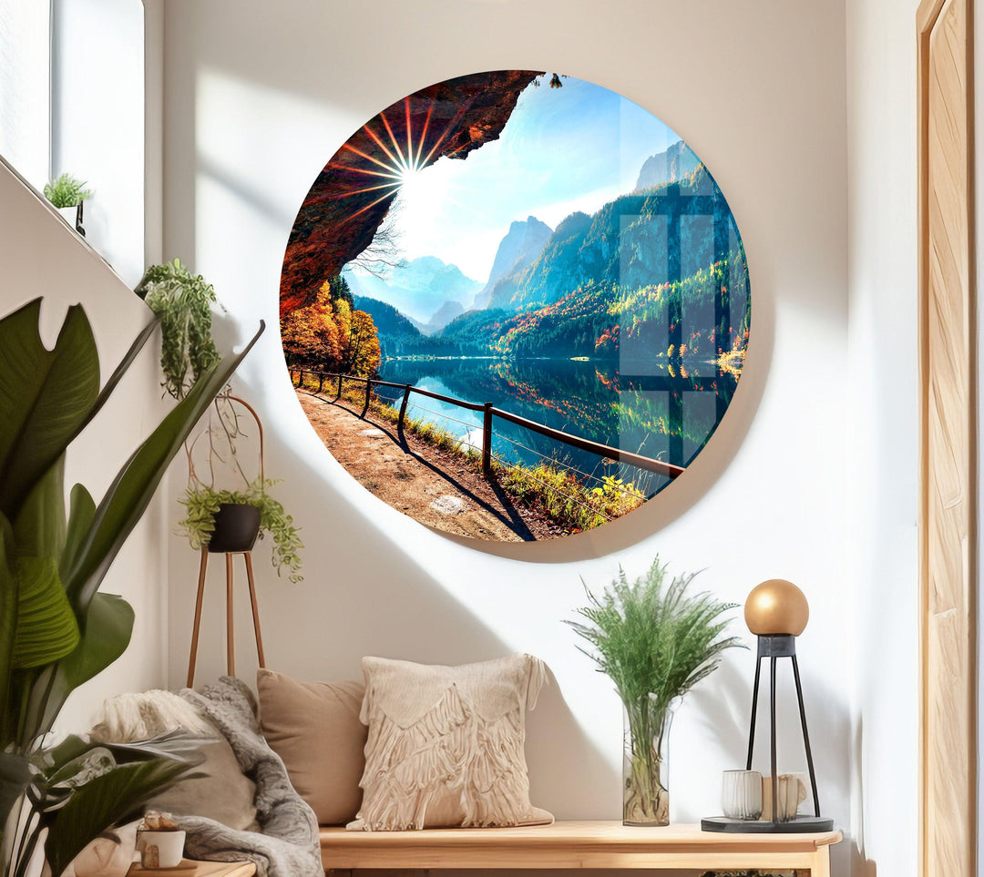 Splendid Autumn Scene Glass Wall Art