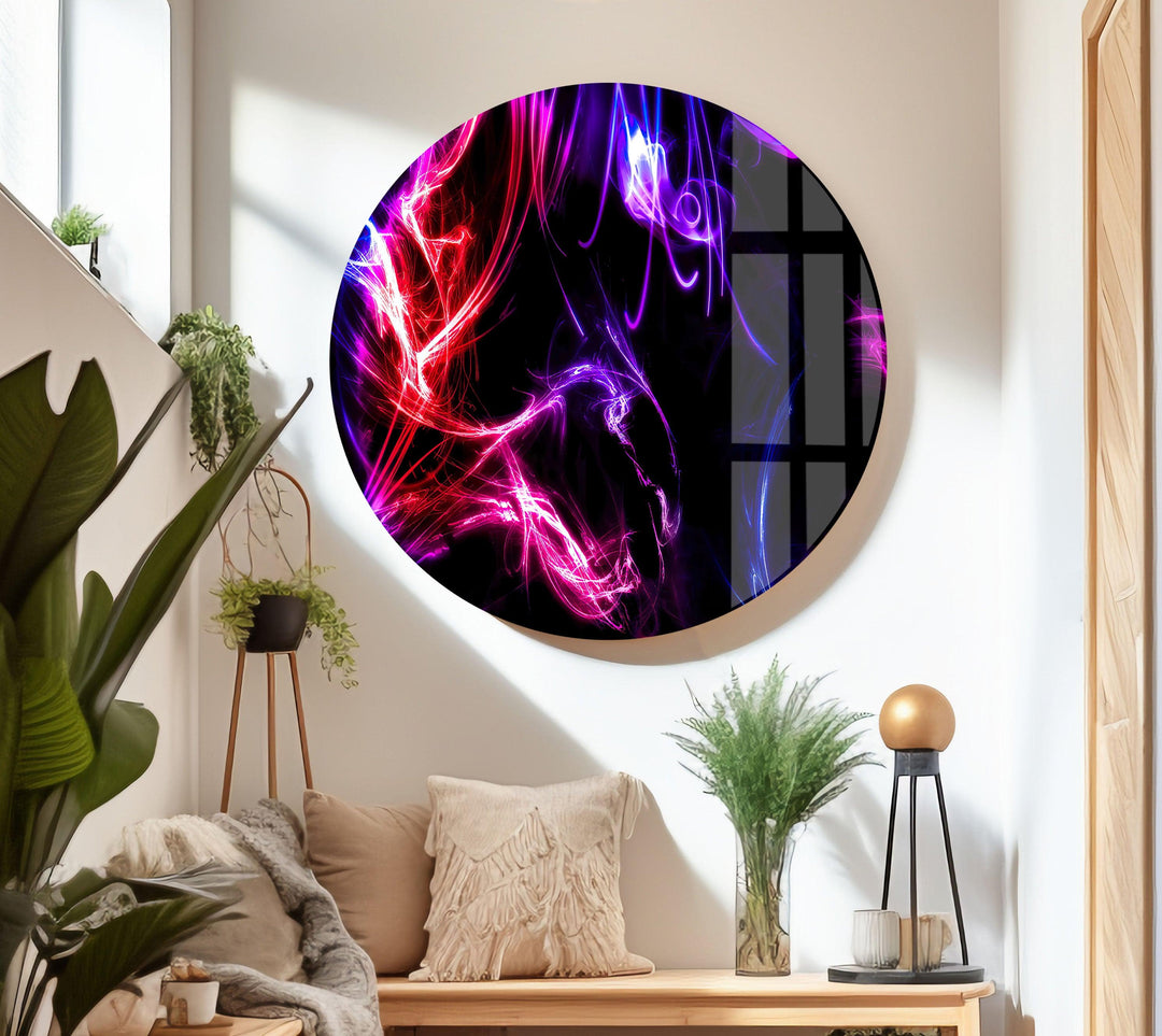 Dark Purple Smoke Glass Wall Art , custom glass pictures, glass art prints