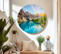 Mountain Lake View Tempered Glass Wall Art