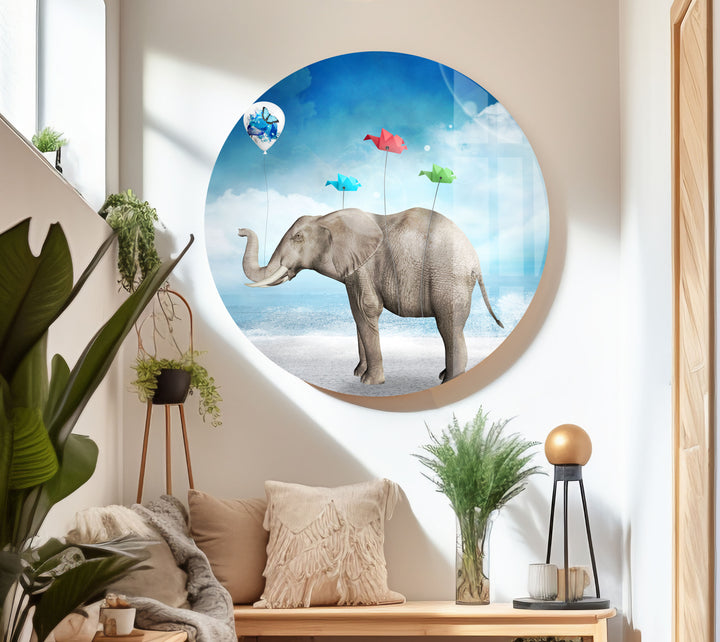 Surreal Elephant Glass Wall Art art glass wall art, glass wall art pictures