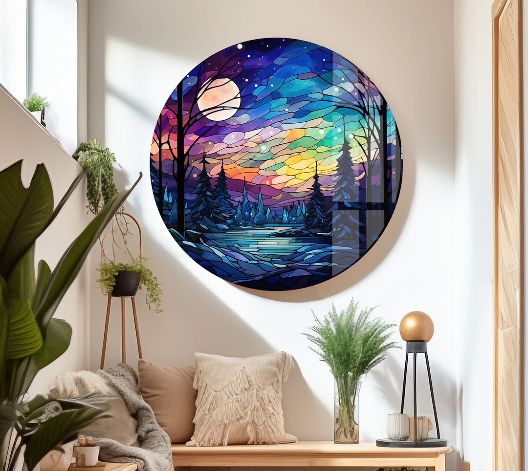 Forest Painting Glass Wall Art custom glass pictures, glass art prints