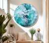 Blue Ocean Waves Tempered Glass Wall Art