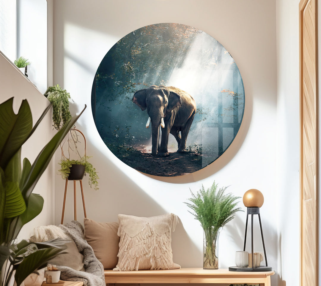 Elephant in Nature Glass Wall Art Glass Printing Wall Art, Print photos on glass