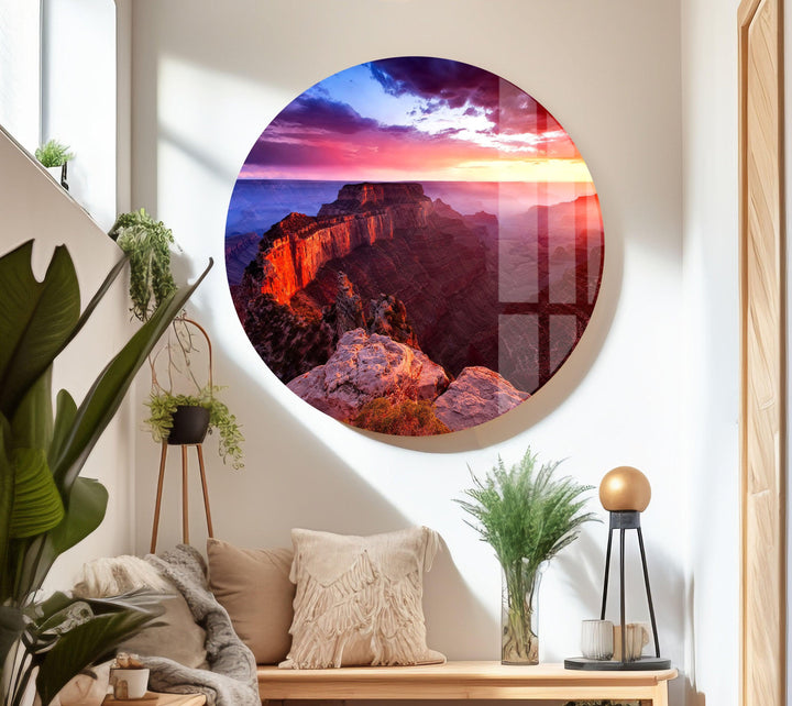 Grand Canyon Vivid Colors Glass Wall Art custom glass photo prints, large glass prints