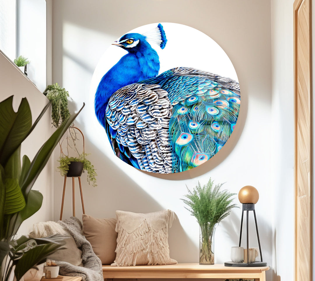 Peacock Portrait Glass Wall Art stained glass wall art, stained glass wall decor