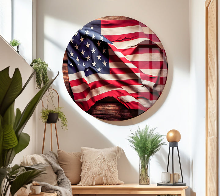 US Flag Cool Abstract Art & Glass Art Prints