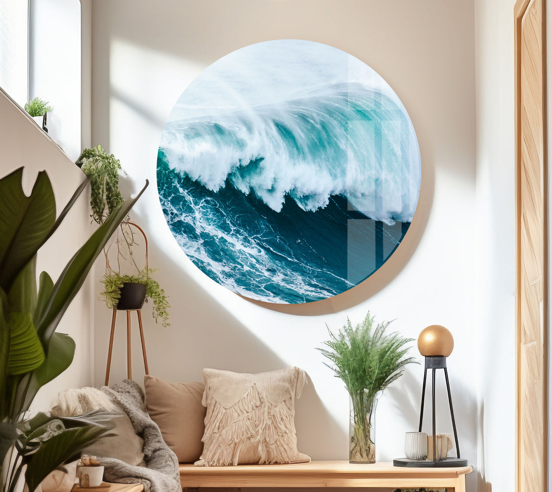 Ocean Waves Landscape Glass Wall Art large glass photo prints, glass wall photos